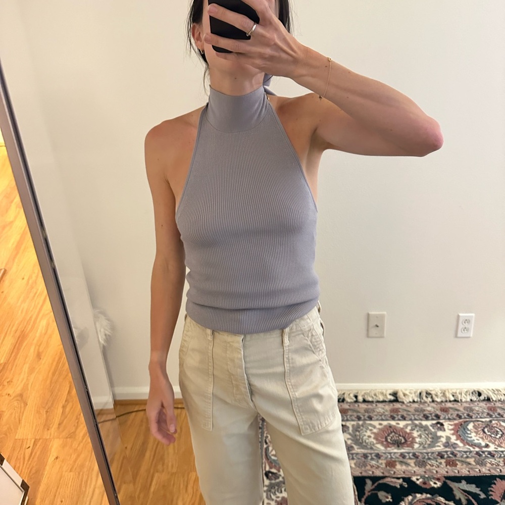 A.L.C. Ribbed Knit Top in Taupe